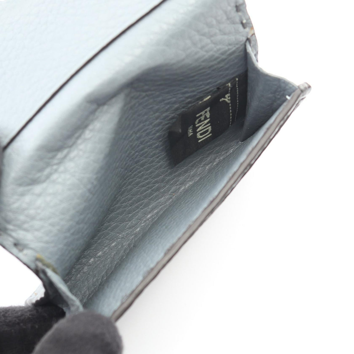 FENDI Selleria Card Case Blue leather 8M0217 2118300082485