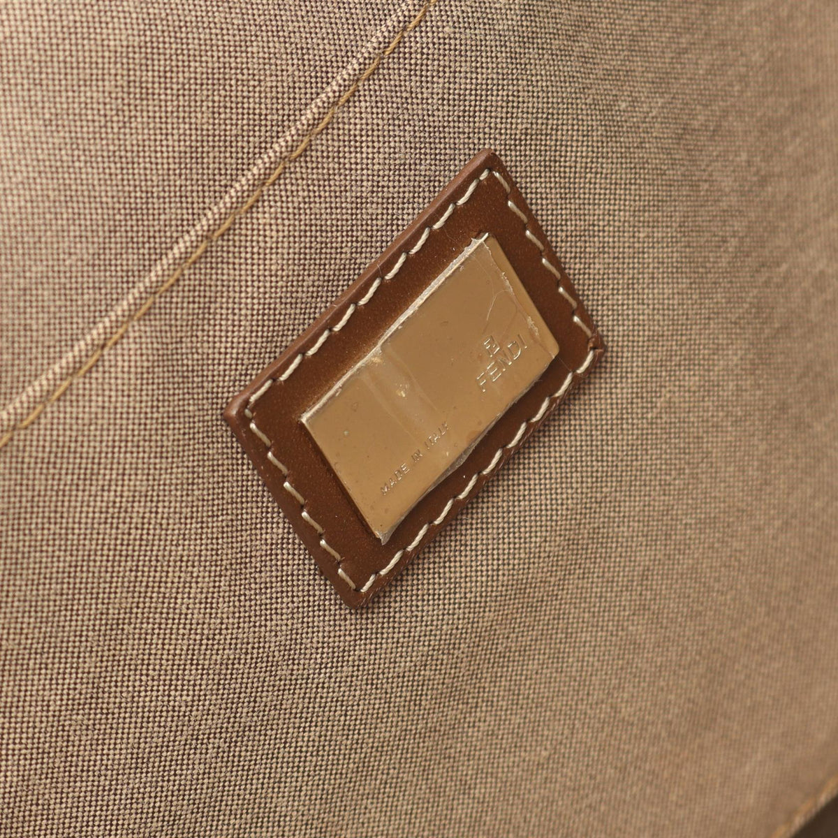 FENDI Zucchino Tote Bag Beige/Brown canvas leather 2101219390253