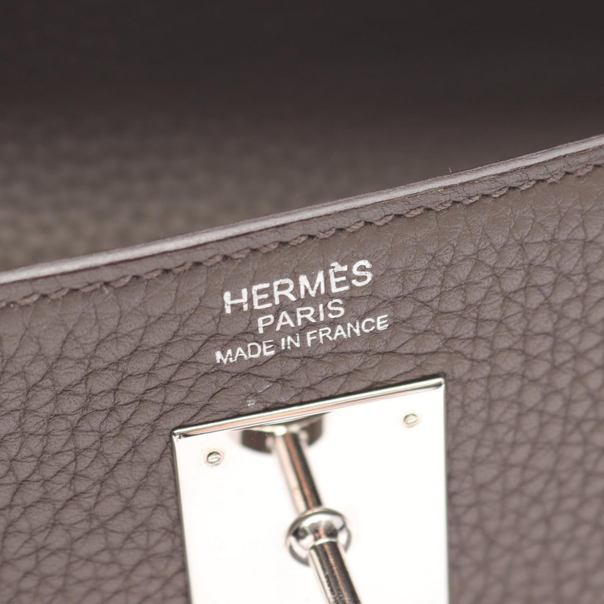 HERMES Kelly 32 Etain (Internal Stitching, 2-Way) Handbag Gray Taurillon Clemence leather Taurillon Clemence 2101219732527