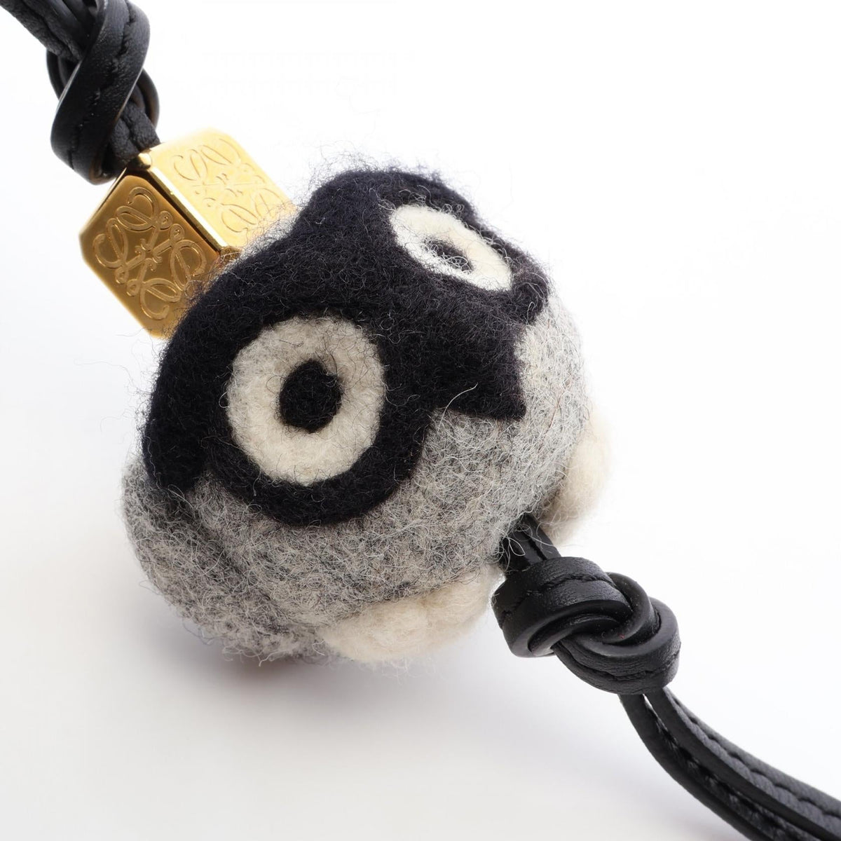 LOEWE Oulu charm Gray/Black/White leather Feutre C880232X04 2120900123505