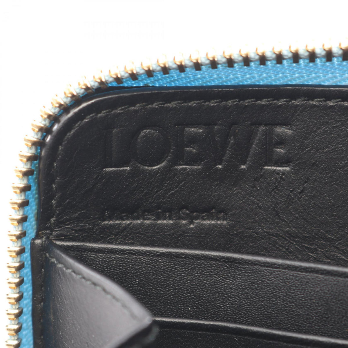 LOEWE Linen Zip Around Wallet Around long wallet Blue leather 2104102530200