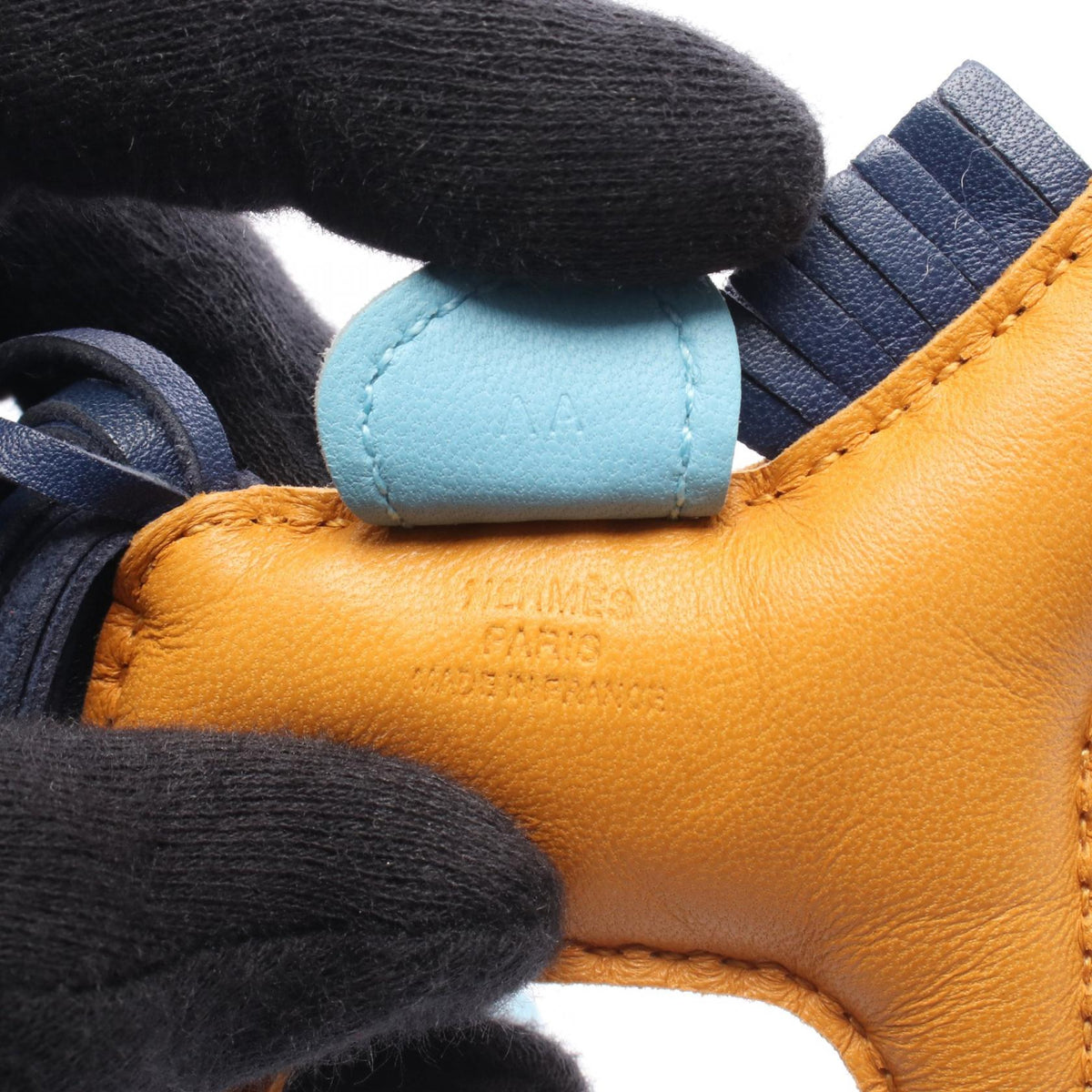 HERMES Rodeo PM Jaune dor Blue sapphire Celeste charm Brown/Navy/Blue Agneau milo Other Agneau milo 2101220031985