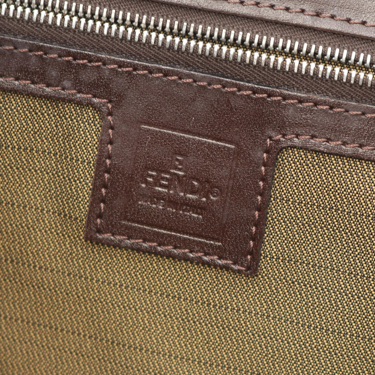 FENDI Zucca Tote Bag Brown canvas leather 2101219389516
