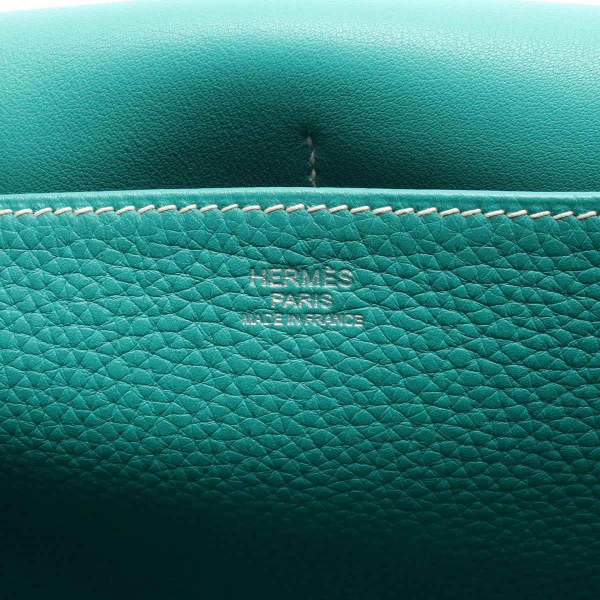 HERMES Halzan31 Vert veronese Handbag Green Taurillon Clemence Other Taurillon Clemence 2101219324869