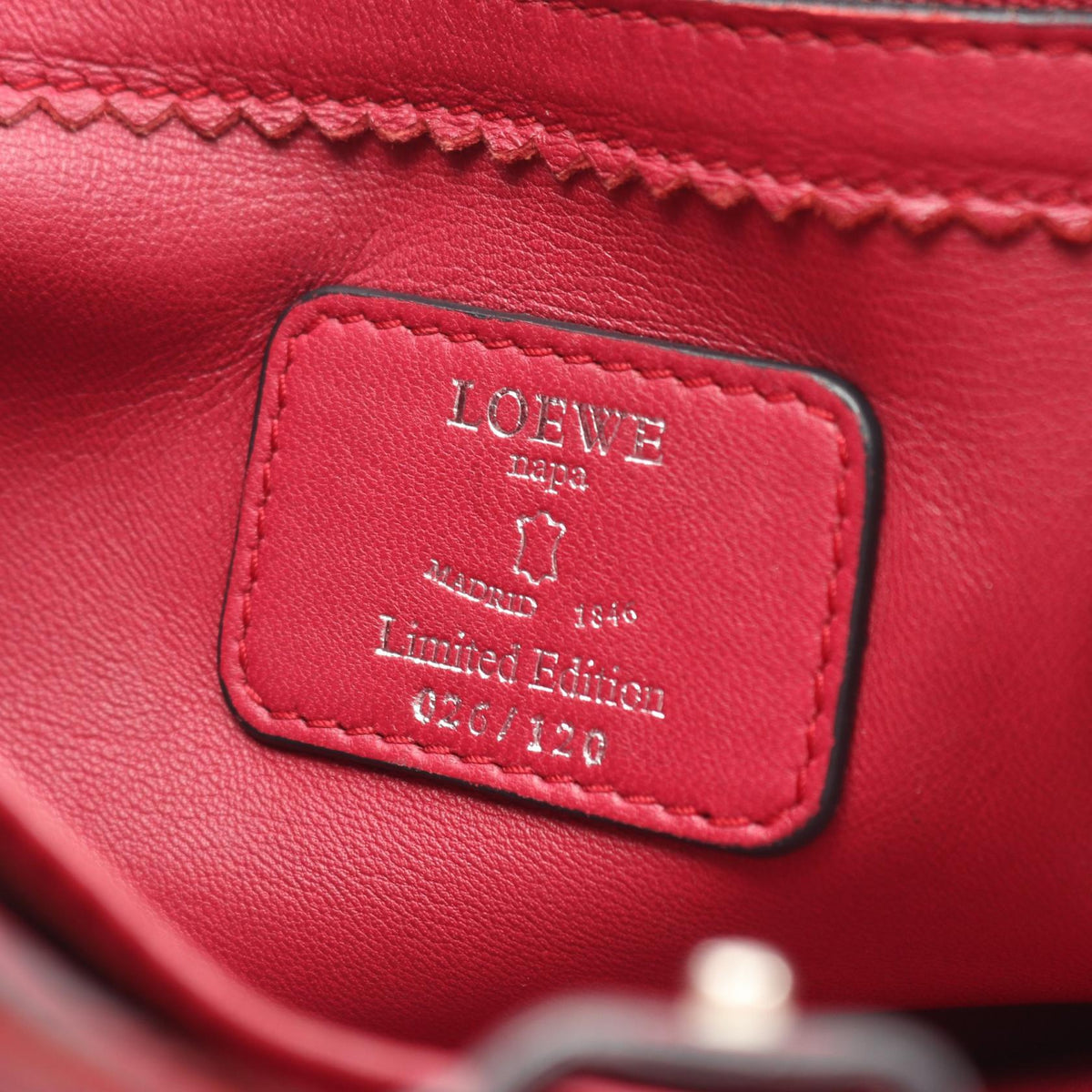 LOEWE Anagram Ribbon Motif Nappa Leather Limited Tote Tote Bag Bordeaux/Pink leather 2101219672410