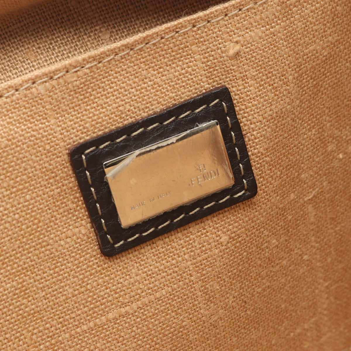 FENDI Zucca Handbag Brown canvas�leather 2101219620909
