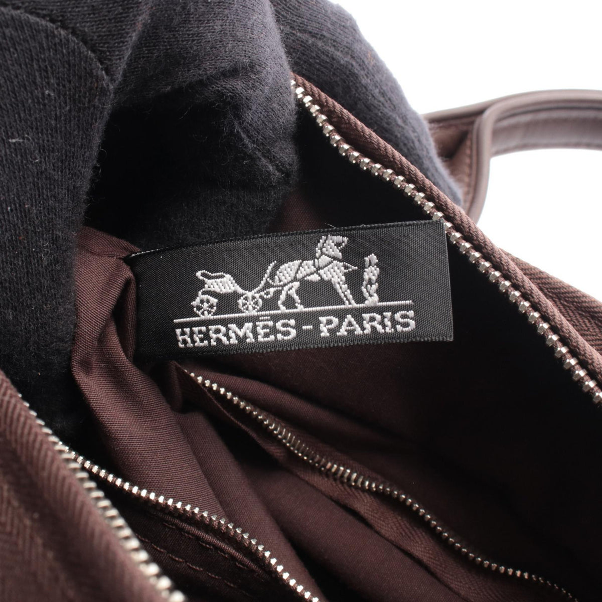 HERMES Acape Luco PM Handbag Brown Toile Chevrons leather canvas Toile Chevrons 2101219620527