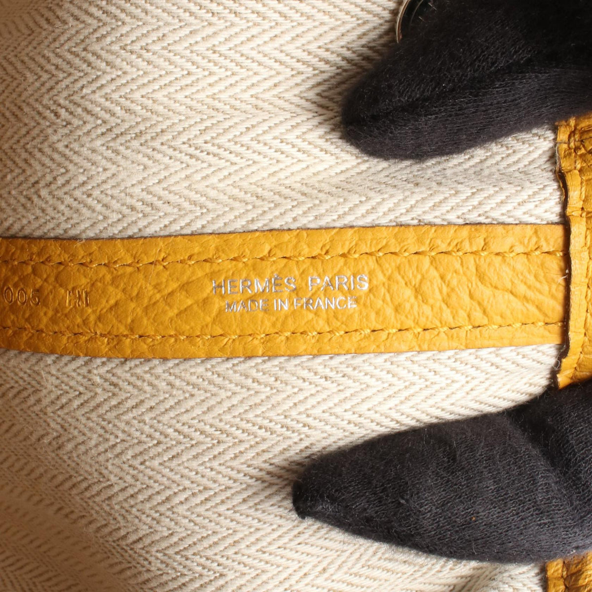 HERMES Garden party TPM Tote BagJaune ambre Jaune ambre Yellow Country leather leather Country leather 2101219822778