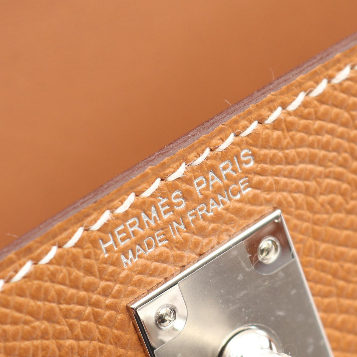 HERMES Mini Kelly 2 Gold, external stitching, 2-way Handbag Brown Epsom leather 2101219783673
