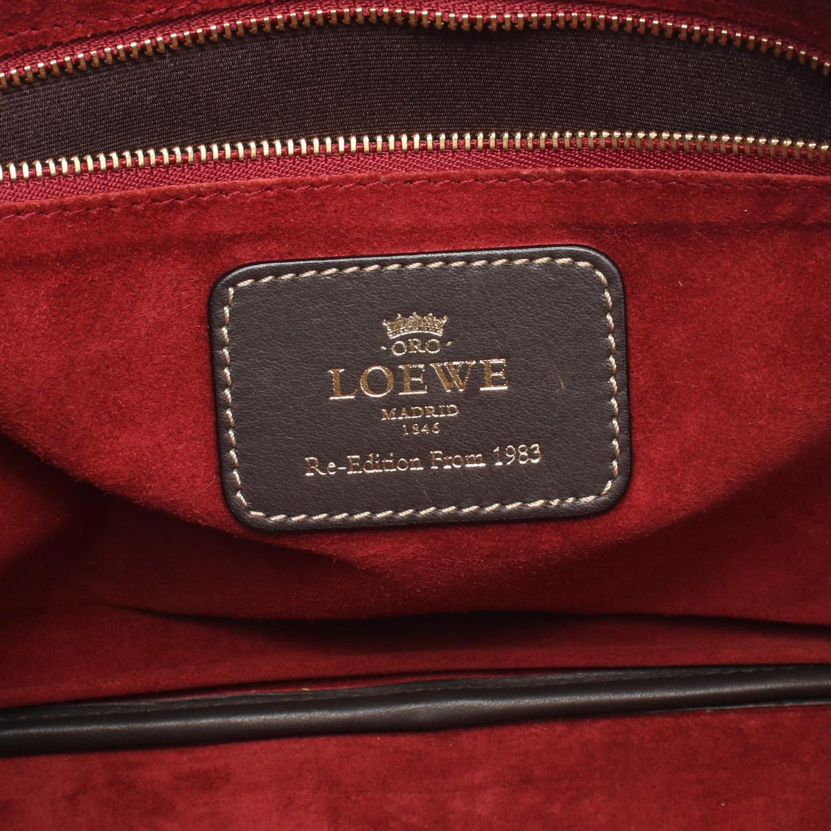 LOEWE Anagram embossed neon colors Shoulder Bag Brown/Orange leather Patent leather 2101219913278