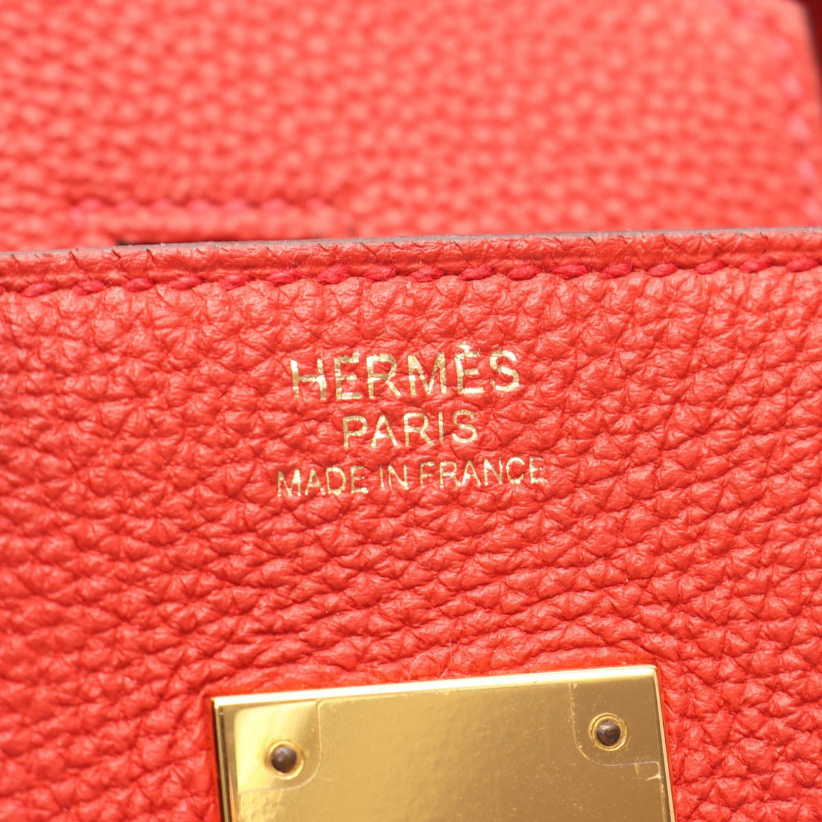 HERMES Birkin 30 Rouge tomate Handbag Red Togo leather Other Togo leather 2101220016180