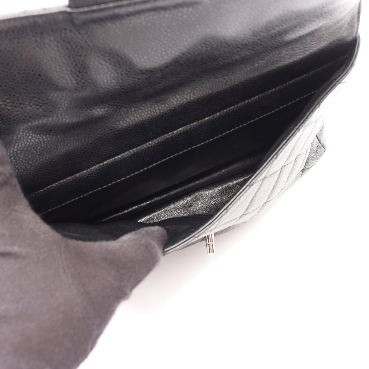 CHANEL Black Matelasse Grained Calfskin leather 2100301252684