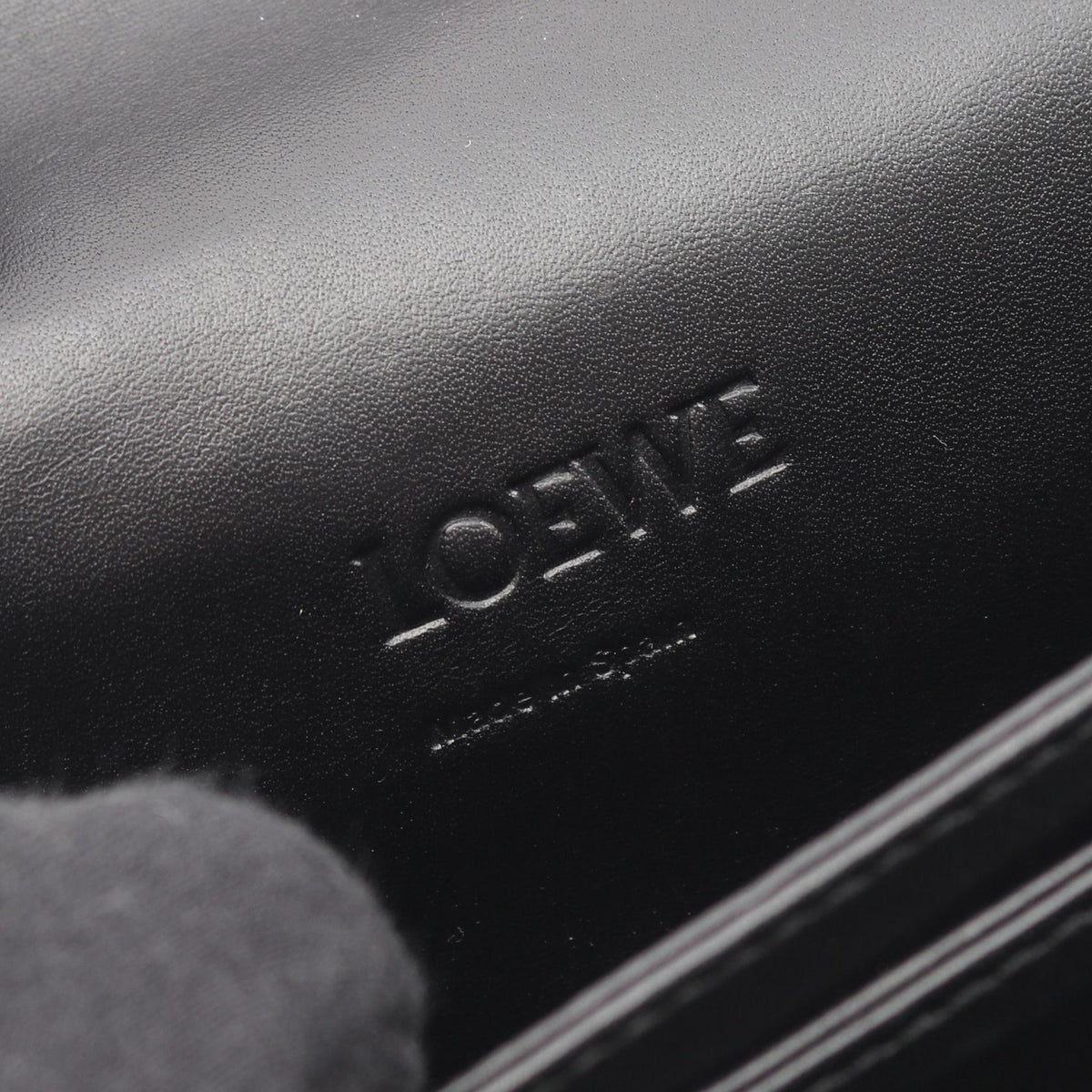 LOEWE Barcelona Shoulder Bag Black/Beige canvas leather 2101219544595