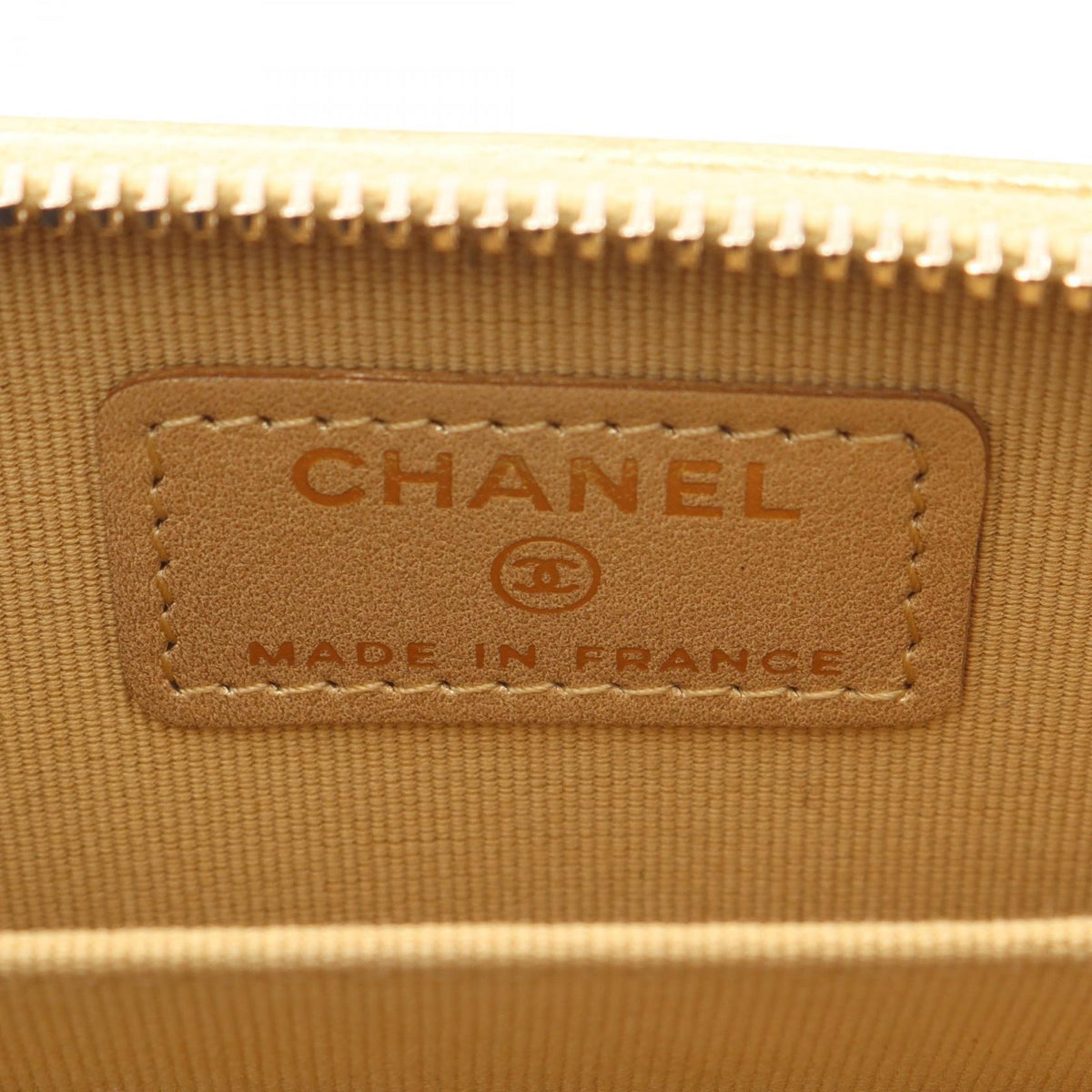 CHANEL Gold Classic Zip Coin Purse Matelasse Grained Calfskin leather 2104102524209