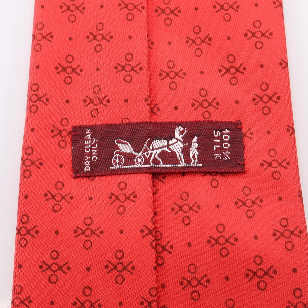 HERMES Overall handle tie Red silk silk 2104102525183