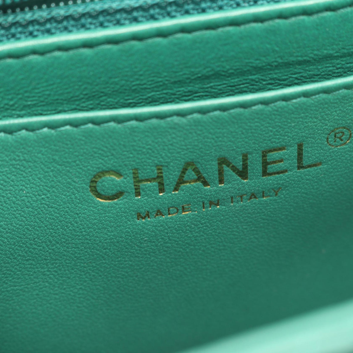 CHANEL Green Mini Matelasse Lambskin (sheep leather) 2101219824222