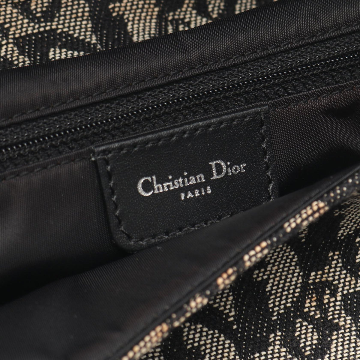 Dior SADDLE Trotter Shoulder Bag Navy/Black canvas�leather 2101219692432