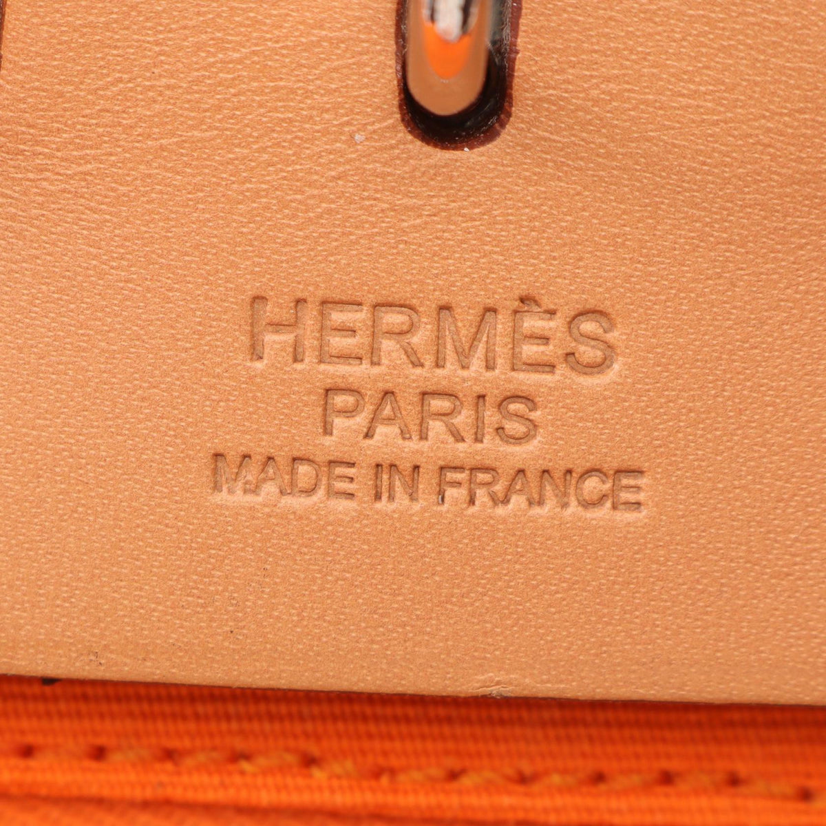 HERMES Alebag Zip MM Feu Natural HandbagOrange Orange Orange/Brown Vache leather hunter Other Toile Officier / Vache leather hunter 2101220052560