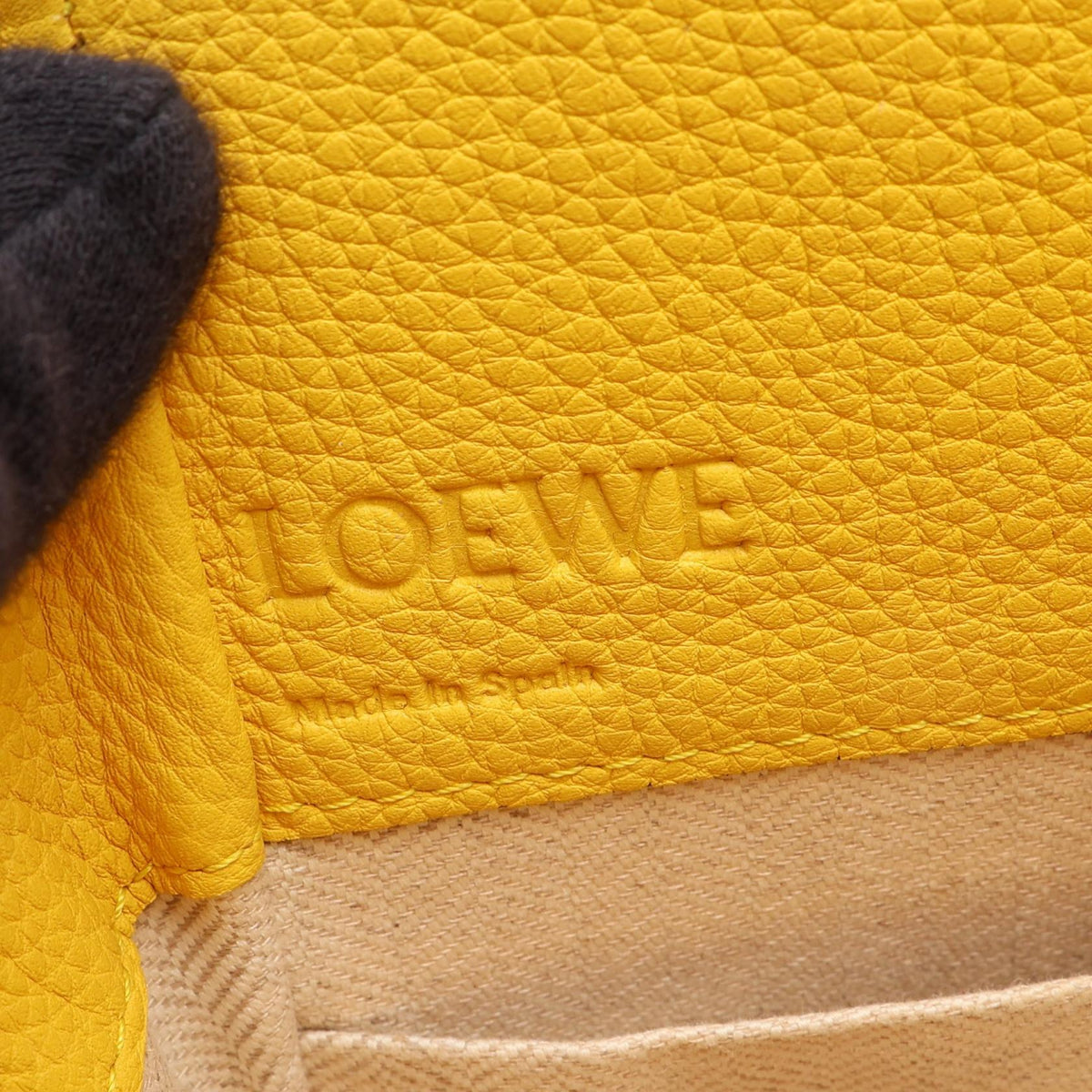 LOEWE mini hammock drawstring bag Handbag Yellow leather 314.12.V07 2101220084929