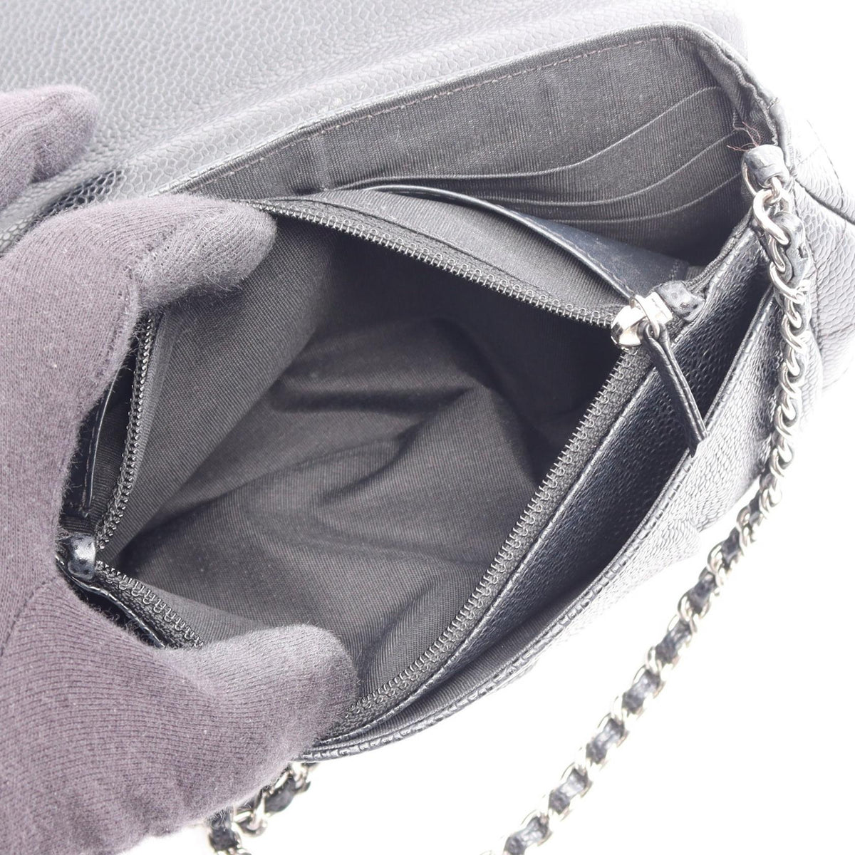 CHANEL Black Half Moon COCO Mark Grained Calfskin leather A40033 2101220118068