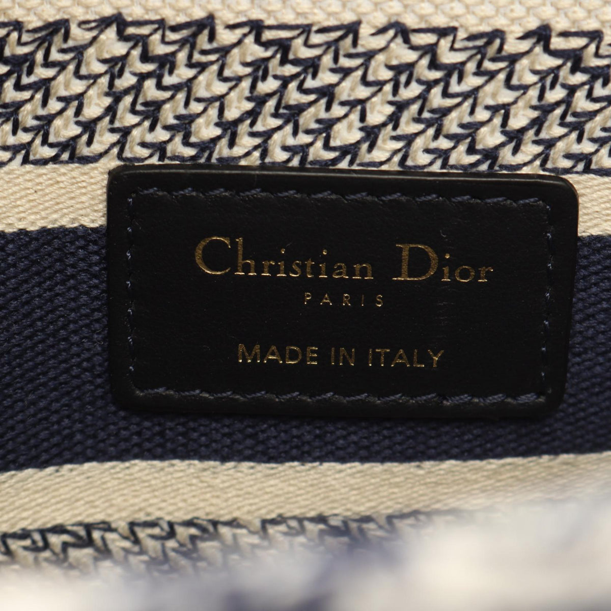 Christian Dior LADY D-LITE Medium 2WAY Handbag White/Navy canvas M0565OTDT_M808 2101220057343
