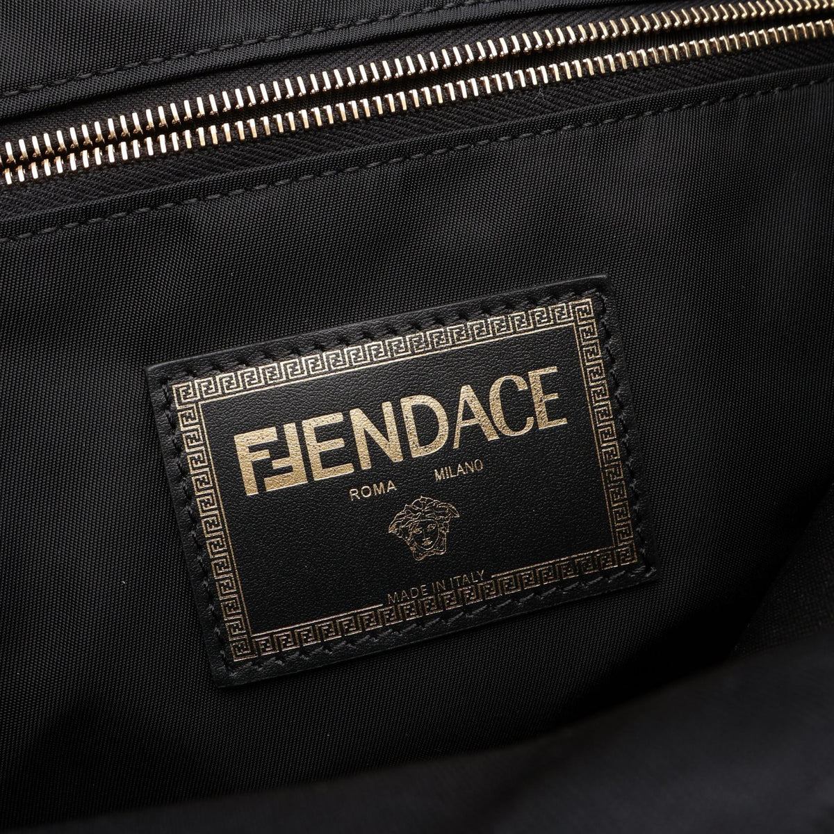FENDI FENDI VERSACE Rucksack Backpack Black/Multicolor Nylon leather 2107601175026