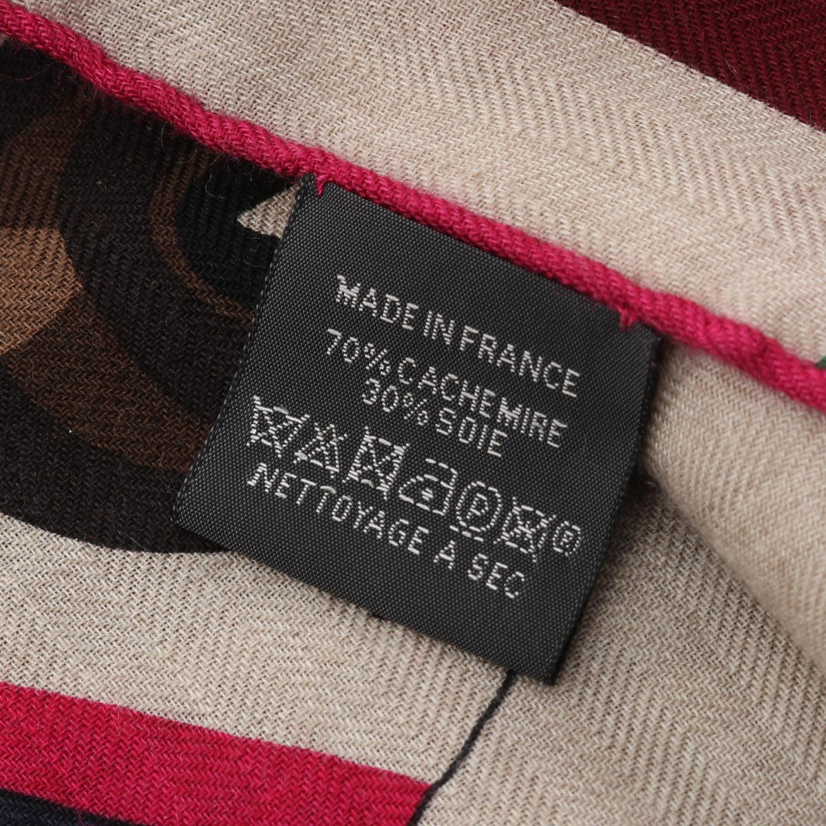 HERMES Rectangle Cheval a la Couverture StallBeige Beige Beige/Multicolor silk silk cashmere 2100301219700