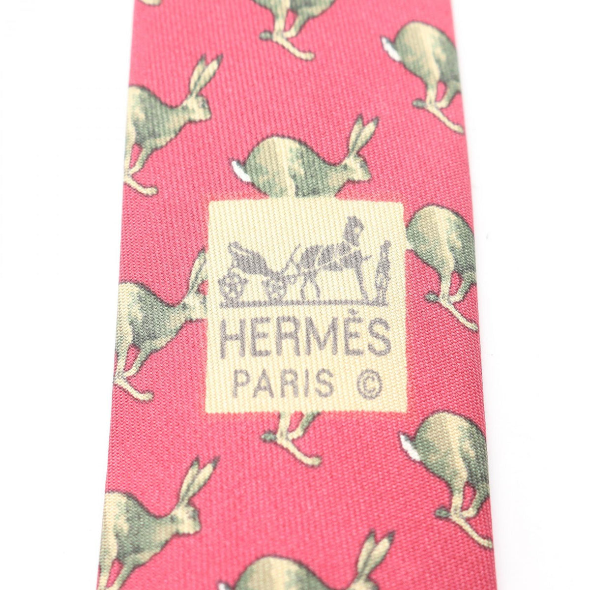 HERMES tie Red/Green silk silk 2101219226347