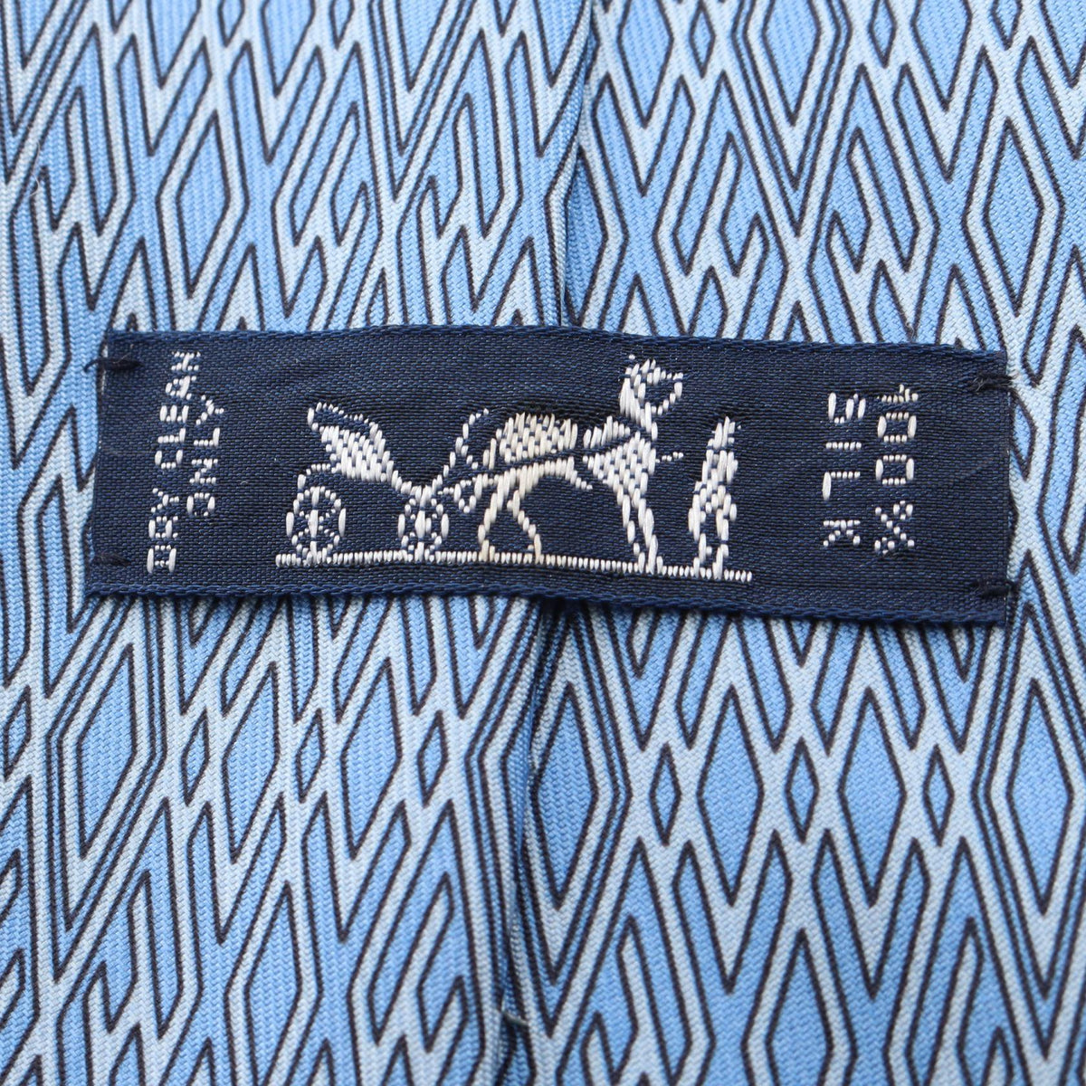 HERMES Overall handle tie Blue silk silk 2120300055154