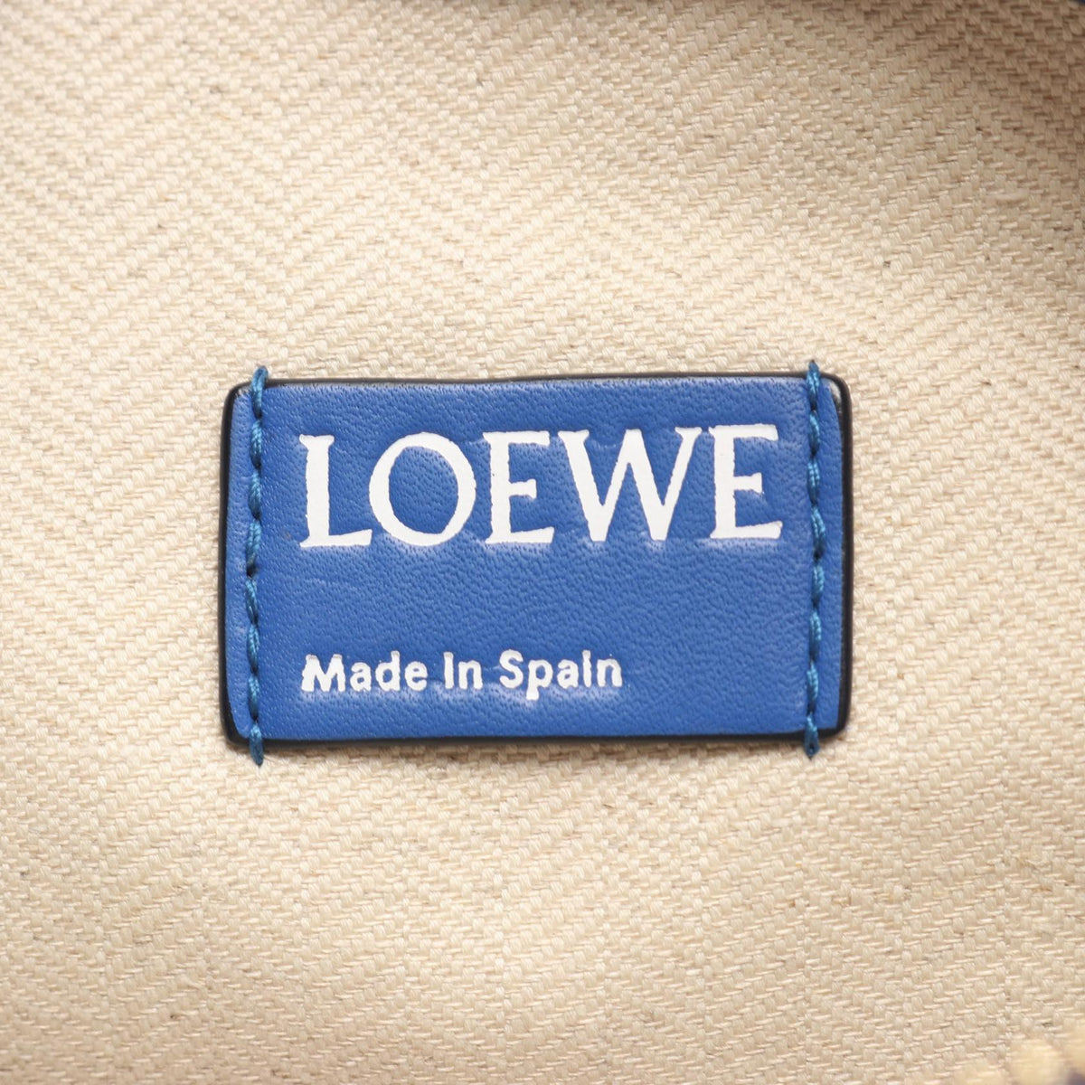 LOEWE T-Pouch Linen Anagram business bag clutch bag Blue leather 2101219388908