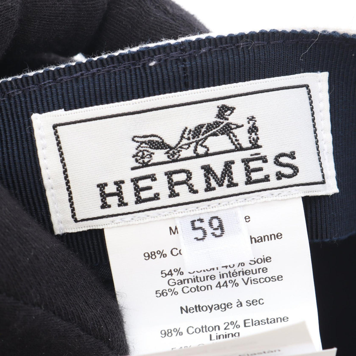 HERMES Chaine dancre newsboy cap Other hatsWhite White White/Navy cotton 2120300043946