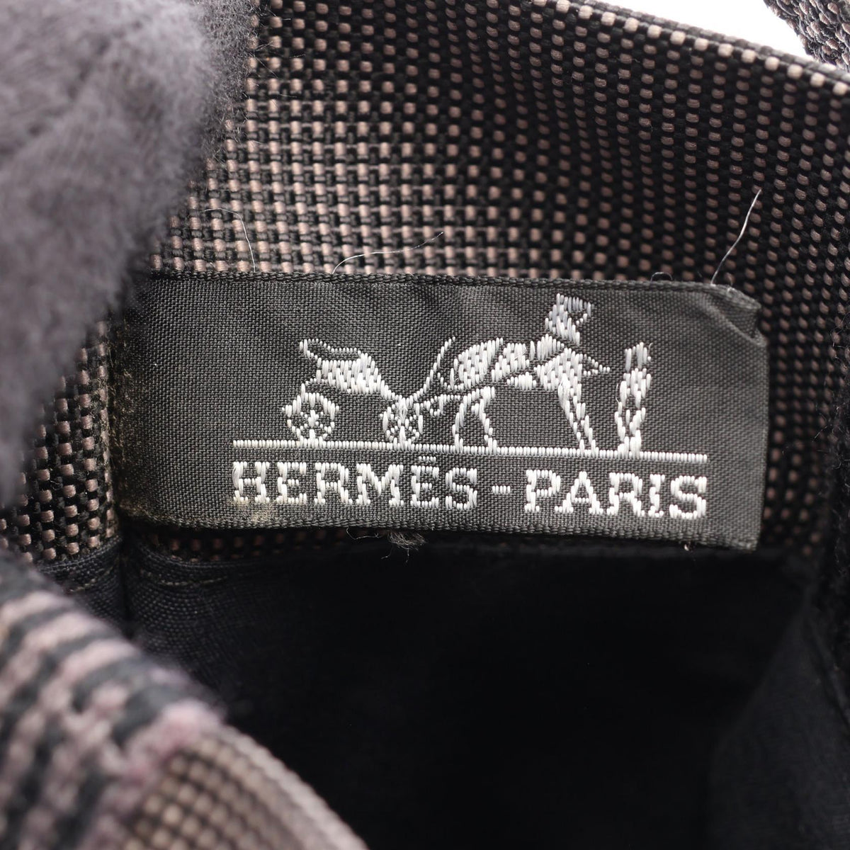 HERMES Herline pochette Shoulder Bag Gray Other Nylon canvas 2101220127572