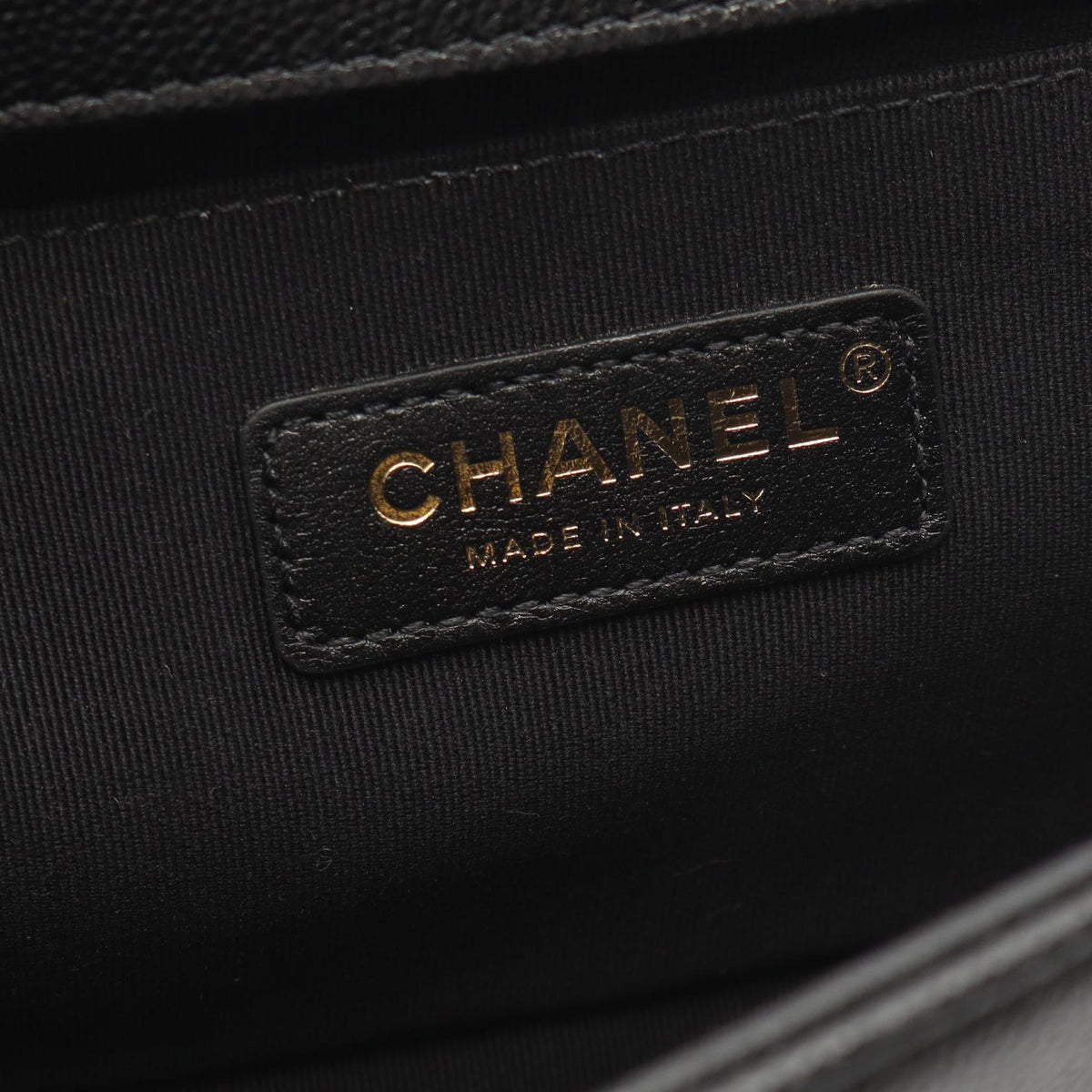 CHANEL Black Boy Chanel Chevron V Stitch Grained Calfskin leather 2101220096953
