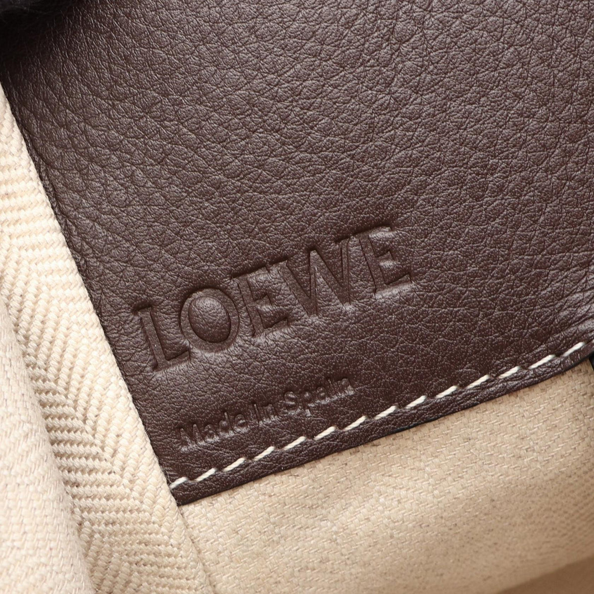 LOEWE HAMMOCK SMALL (2-Way Hammock) Handbag Beige/Brown leather 2101220125738