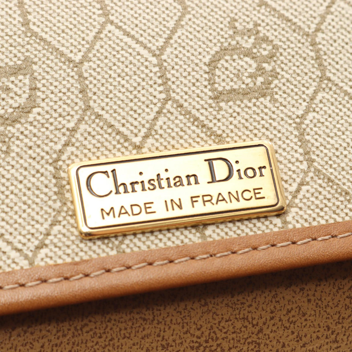 Dior Honeycomb Shoulder Bag Beige/Brown PVC coated canvas leather 2101219951263
