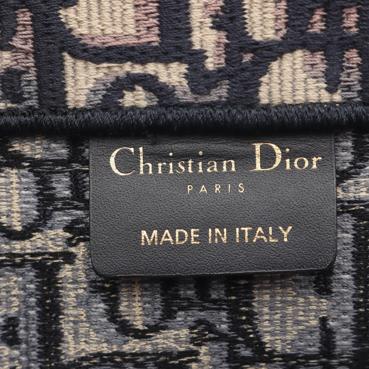 Christian Dior BOOK TOTE Medium Oblique Tote Bag Navy/Beige canvas 2101219818016