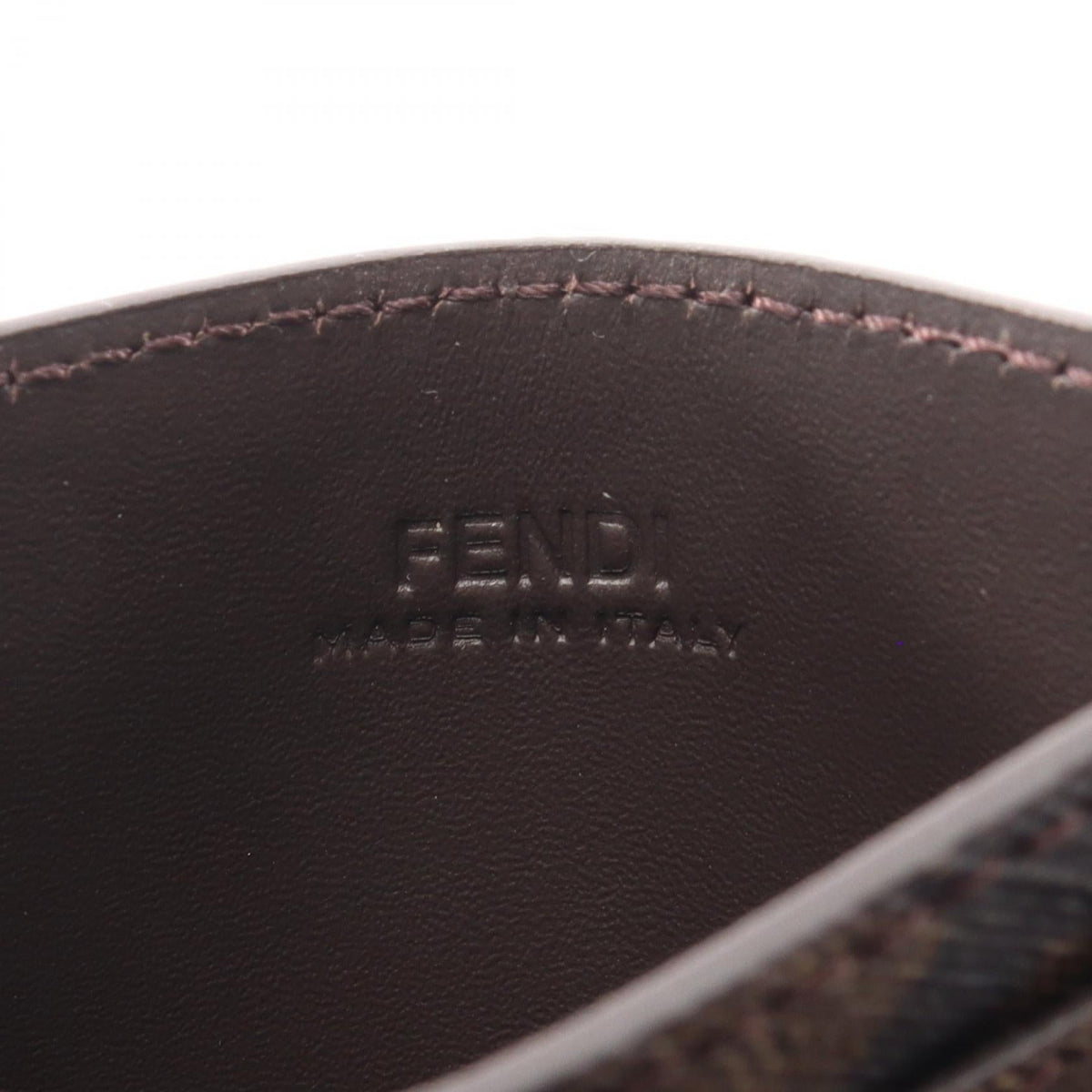 FENDI FF Square Card Case Brown/Black leather PVC 7M0164AFF2F1Q1C 2101220143381
