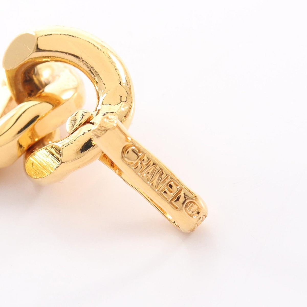 CHANEL Gold/Black COCO Mark Medal Chain leather Gold Plated 2120900136765