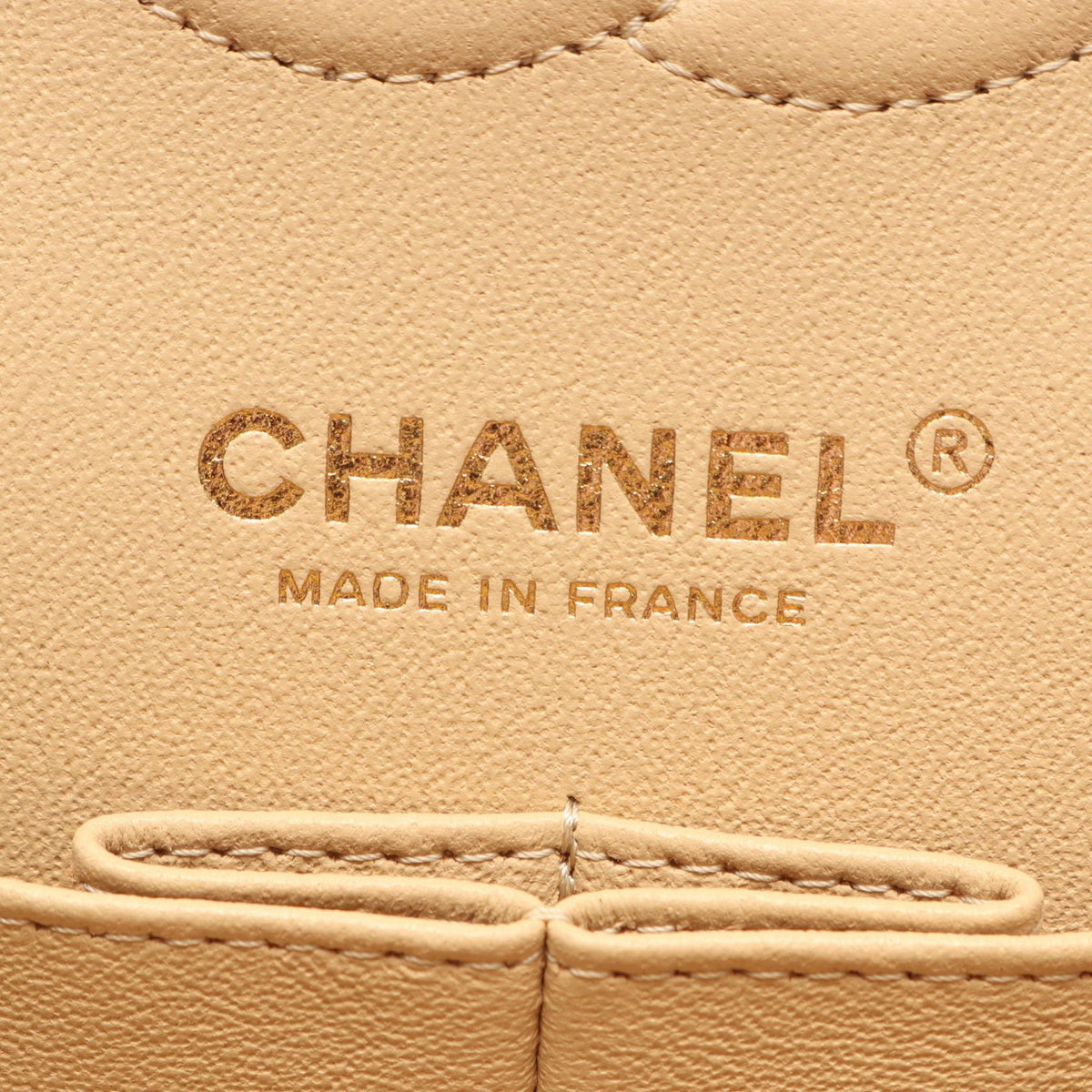 CHANEL Beige Matelasse W flap Grained Calfskin leather 2101220117054