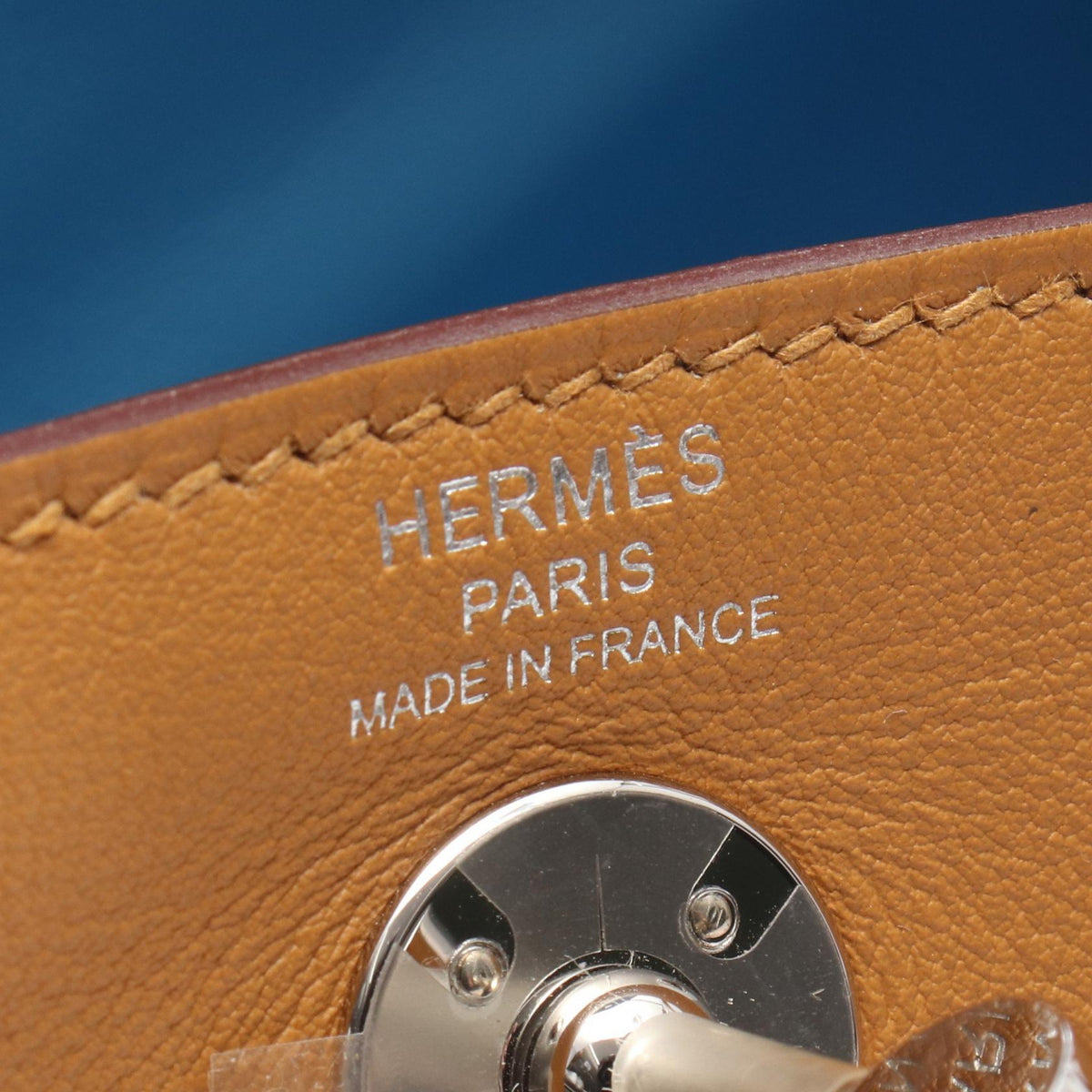 HERMES Lindy Mini Verso Camel Celeste Shoulder Bag Brown Vaux Swift leather Other Vaux Swift leather 2101220094553