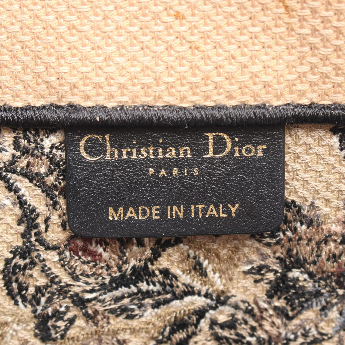 Dior BOOK TOTE Medium Jardin d'Art Vert Tote Bag Beige/Black/Multicolor canvas 2104102537520