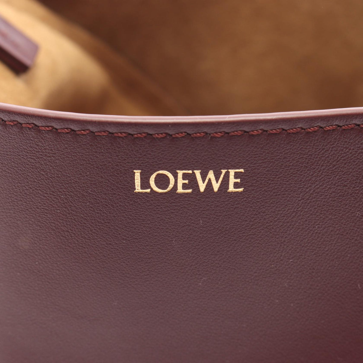 LOEWE PUZZLE FOLD TOTE MINI (2-Way Tote Bag) Handbag Bordeaux leather 2120900133740