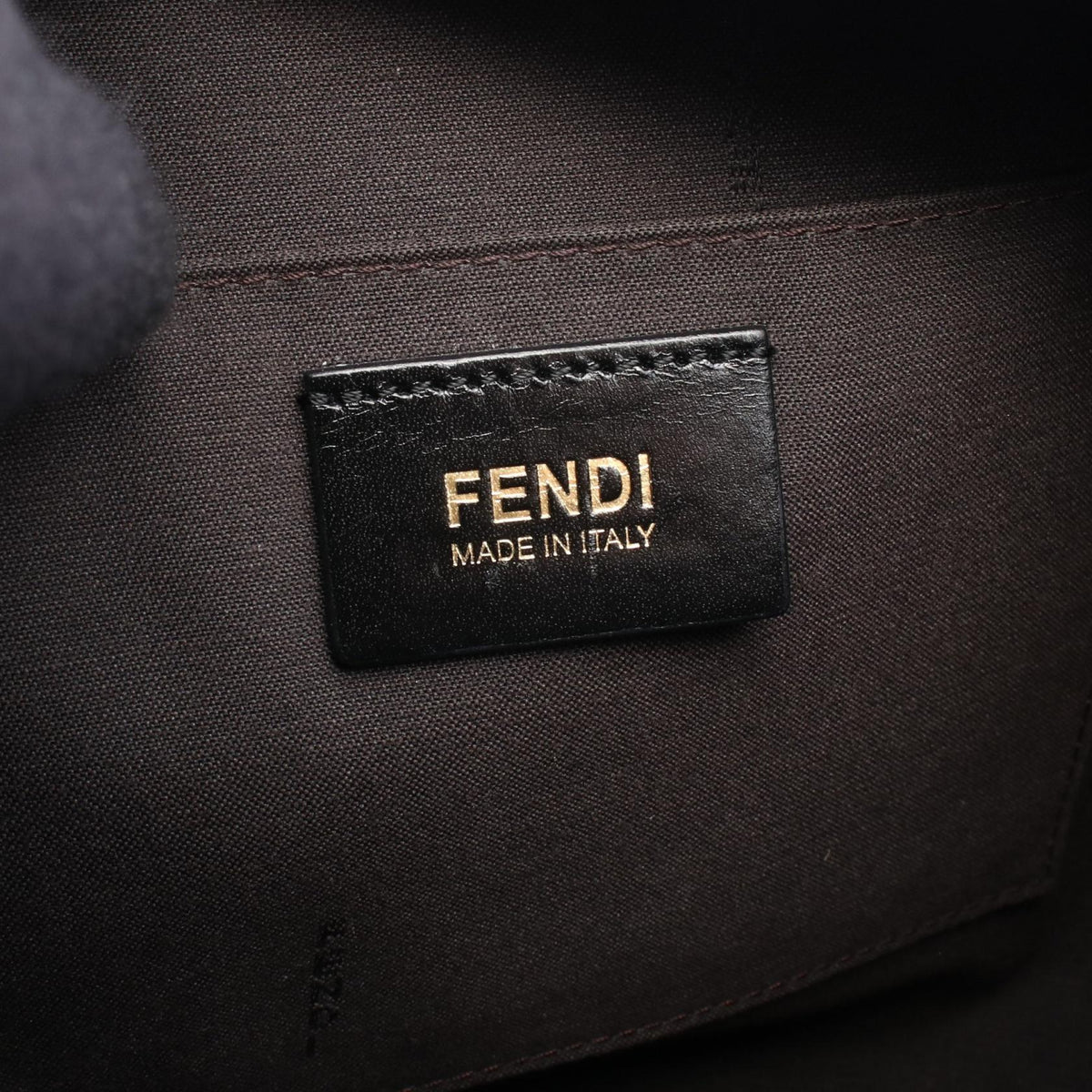 FENDI Zucchino Shoulder Bag Gray/Black PVC coated canvas leather 8BT206 2101220131494