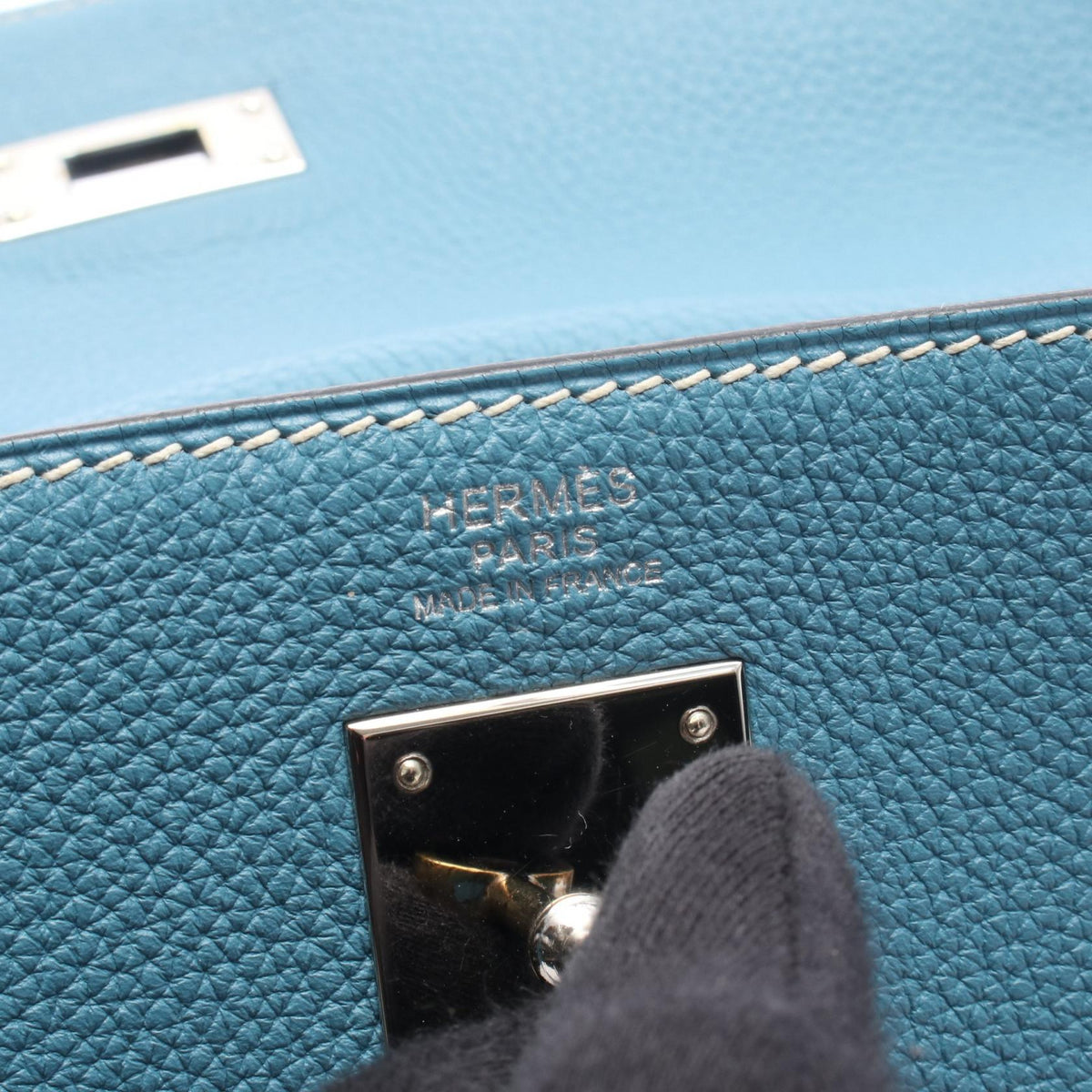 HERMES Kelly 32, internal stitching, 2-way HandbagBlue jean Blue jean Blue Togo leather leather Togo leather 2104102536684