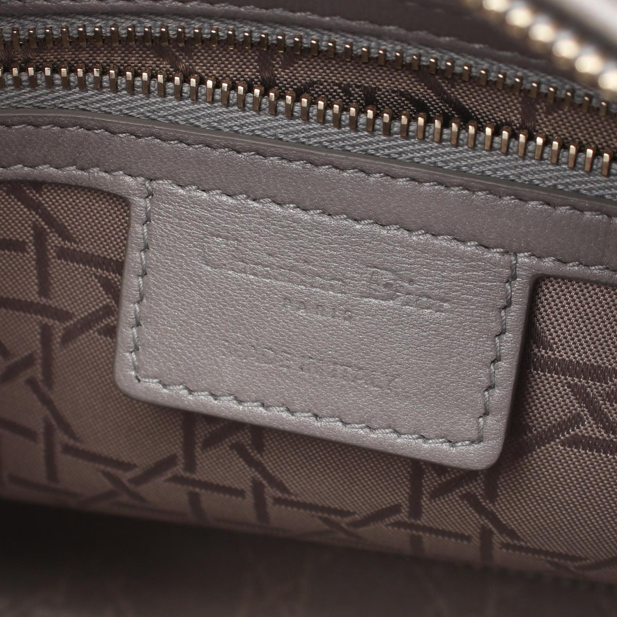 Dior LADY DIOR Christian Dior Medium 2-Way Bag Handbag Gray leather 2101219925301