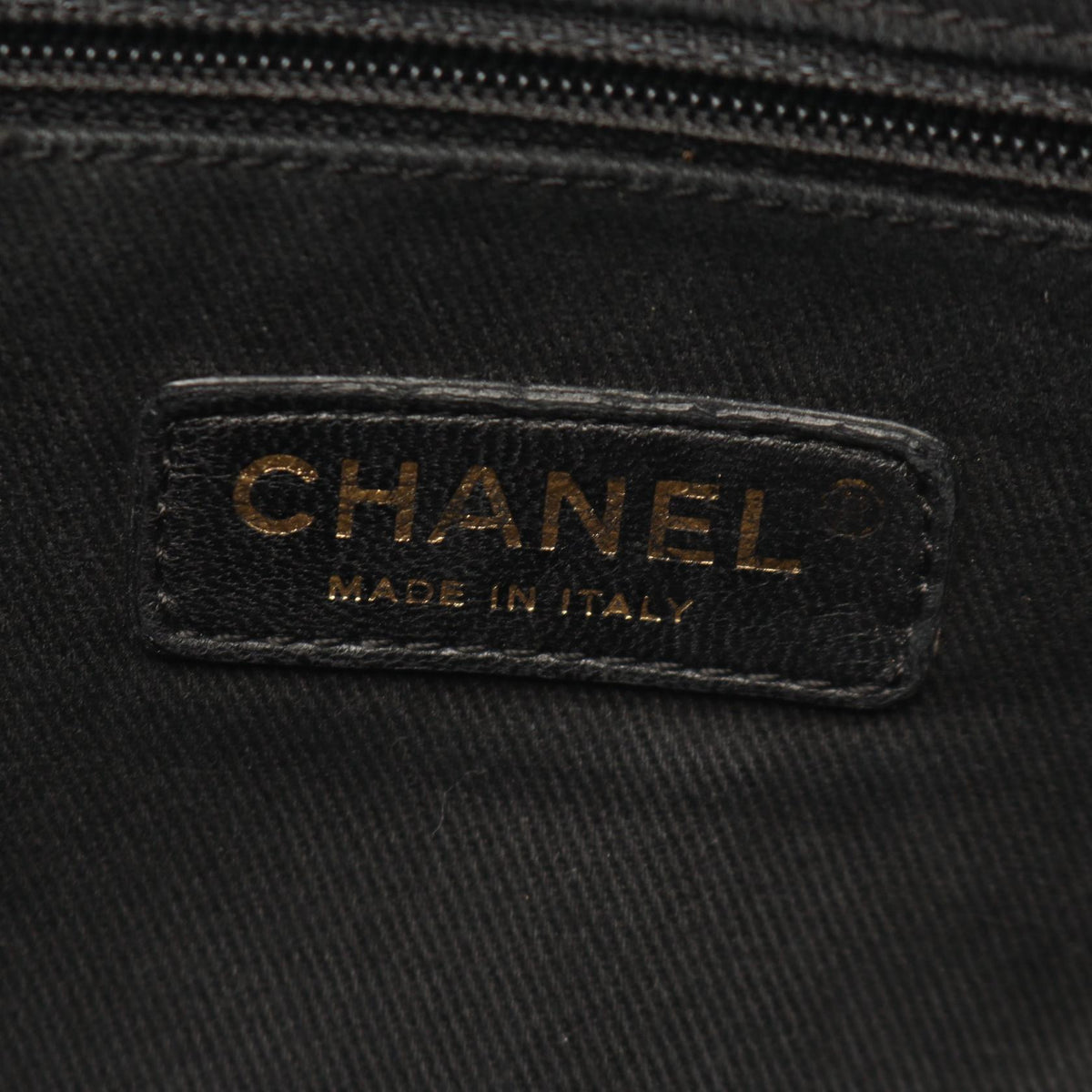 CHANEL Black canvas�leather 2120100035882