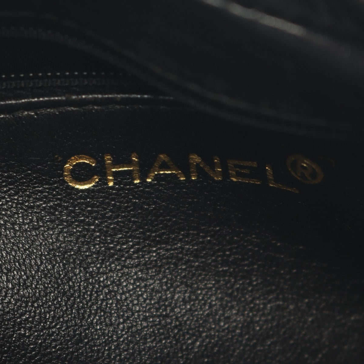 CHANEL Black V-stitch chevron tassel Lambskin (sheep leather) 2104102524797