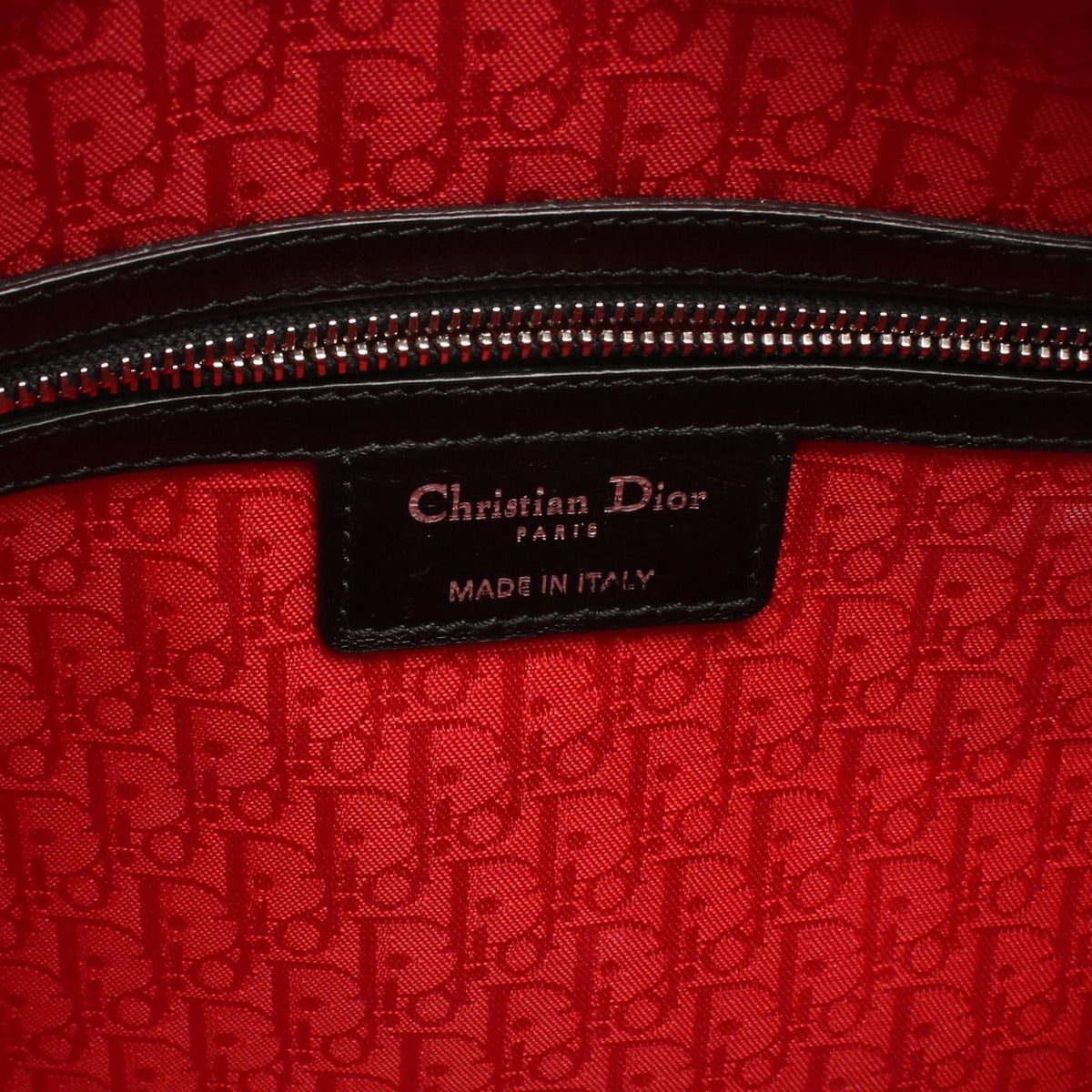Dior Lady Christian Dior Large Cannage 2WAY Handbag Black leather 2101220099121