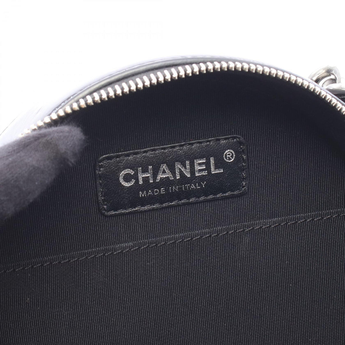 CHANEL Black COCO Mark Round 2WAY Patent leather 2101220139469