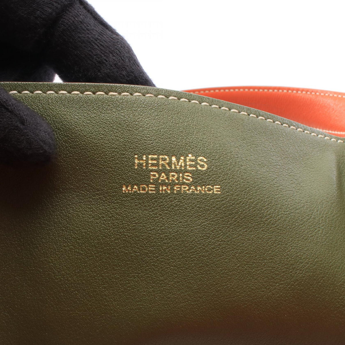 HERMES Double Sense 45 Reversible Tote BagOrange Orange Khaki/Orange/Multicolor Other Vaux Sikkim leather 2101220156244
